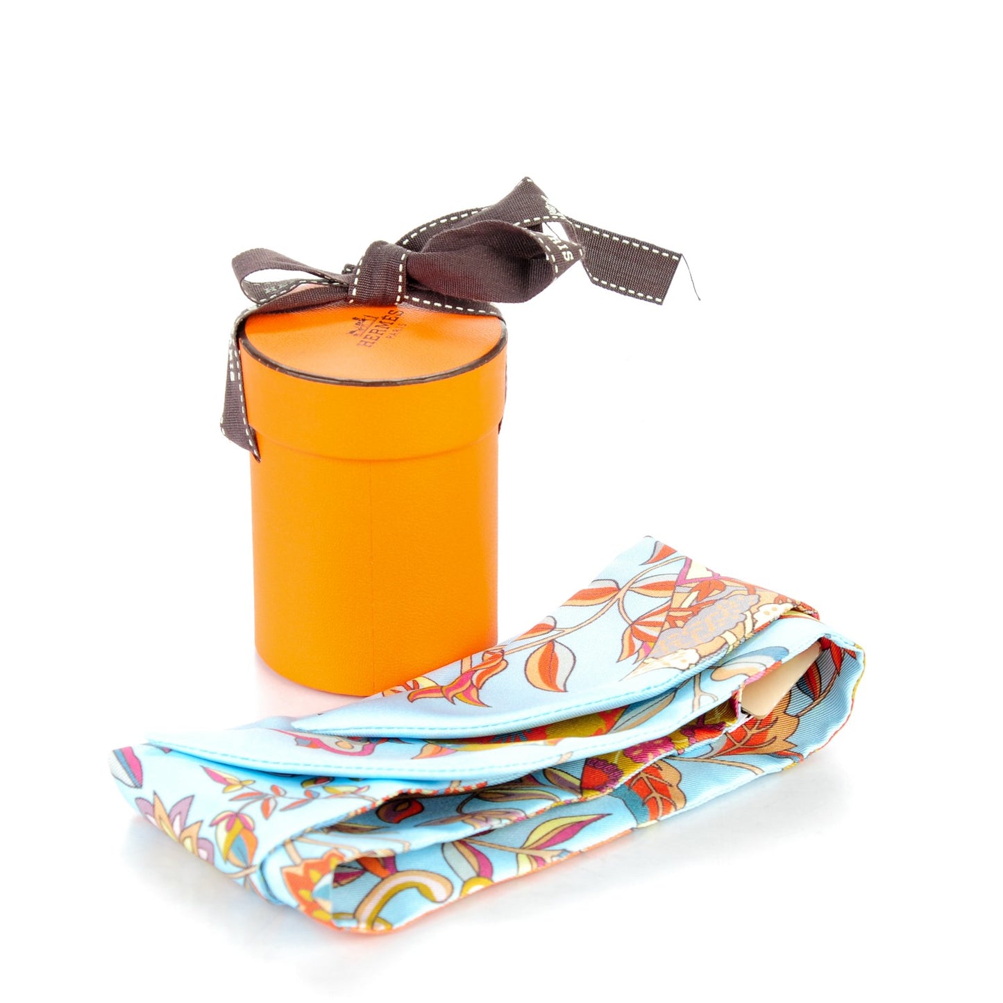 Silk Fleurs et Papillons de Tissus Twilly Bleu Ciel Corail Jaune