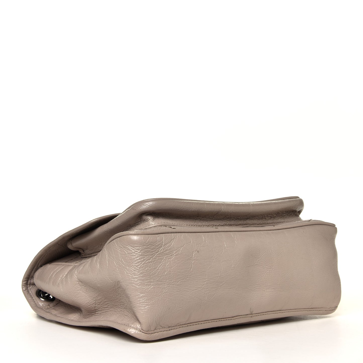Crinkled Calfskin Matelasse Monogram Medium Niki Chain Satchel Natural