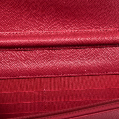 Chanel Caviar Quilted Boy Wallet On Chain WOC Fuchsia 9 of 14