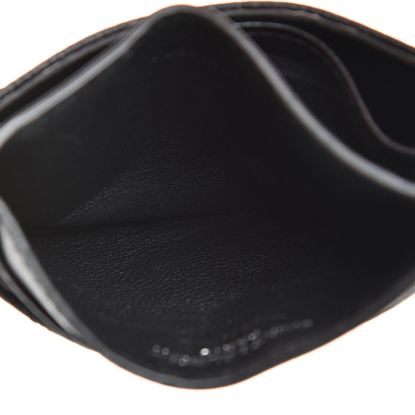 Grain De Poudre Matelasse Chevron Monogram Credit Card Case Black