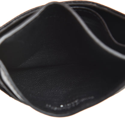 Saint Laurent Grain De Poudre Matelasse Chevron Monogram Credit Card Case Black 5 of 7