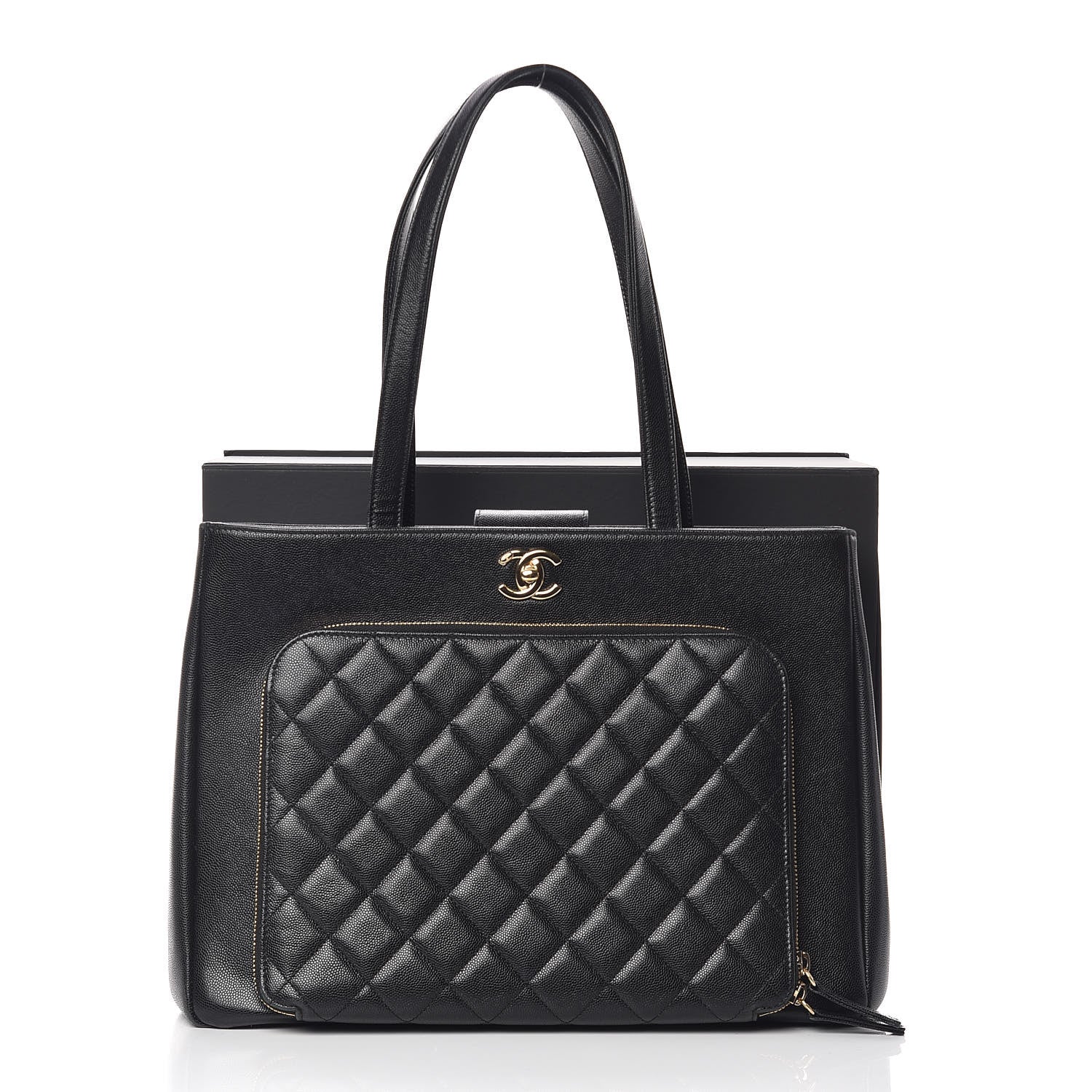 Chanel Caviar Quilted Large Business Affinity Shopping Bag Black 14 of 14