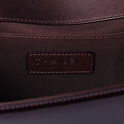 Chanel Metallic Patent Calfskin Quilted Medium Boy Flap Brown 6 of 9