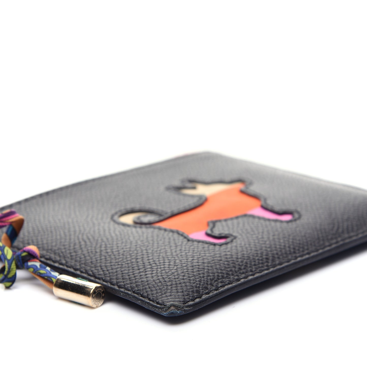 Epsom Swift Petit H Dog Flat Case Black Multicolor