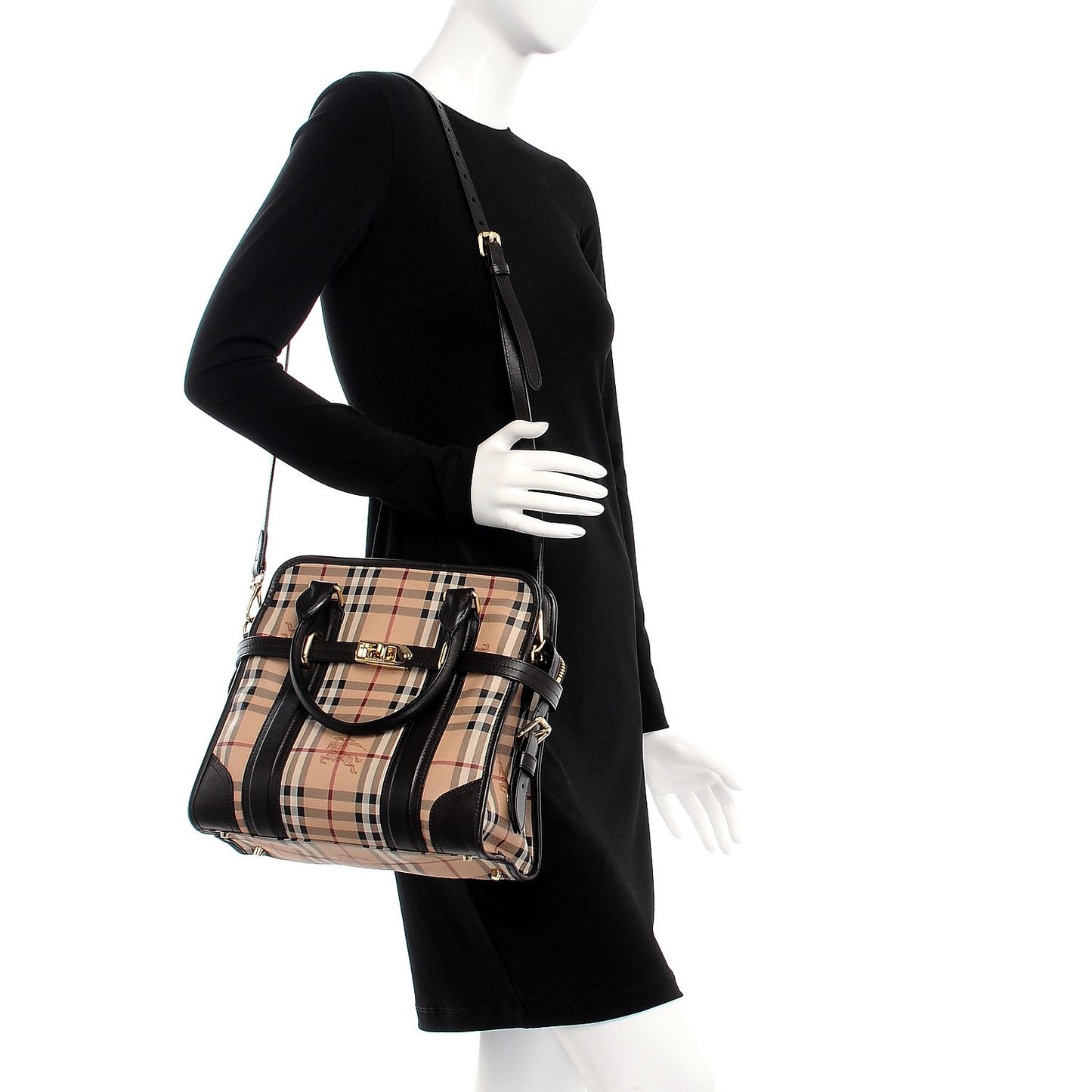 Haymarket Check Minford Portrait Tote Chocolate