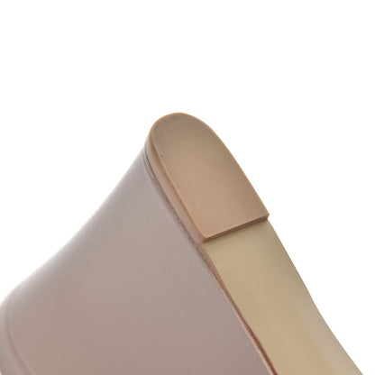Valentino Garavani Calfskin Rockstud Wedge Slide Sandals 38.5 Poudre 13 of 15
