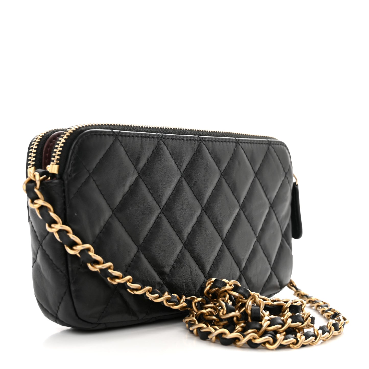 Aged Calfskin Lucky Charms 2.55 Reissue Small Clutch With Chain Black