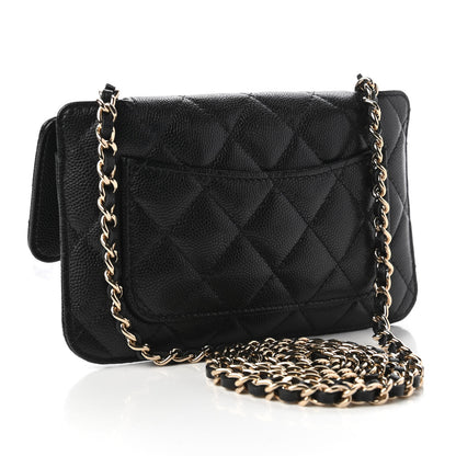 Chanel Caviar Fabric Quilted Foldable Tote With Chain Black Multicolor 5 of 18