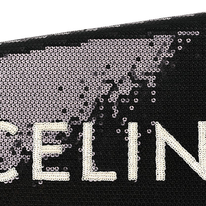 Celine Sequin Asymetric Clutch  Black White 8 of 10
