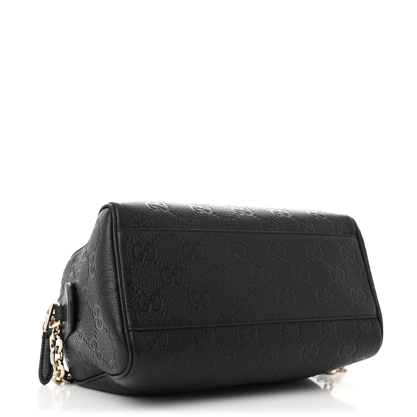 Calfskin GG Emblem Medium Boston Bag Black