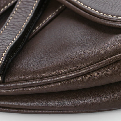 Christian Dior Calfskin Saddle Bag Brown 10 of 15