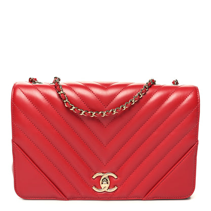 Chanel Calfskin Chevron Quilted Mini Statement Flap Red 1 of 11