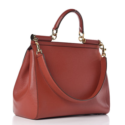 Dolce & Gabbana Dauphine Large Miss Sicily Satchel Dark Orange 3 of 10
