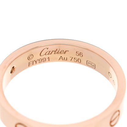 Cartier 18K Pink Gold Diamond 4mm LOVE Wedding Band Ring 56 7.5 4 of 5