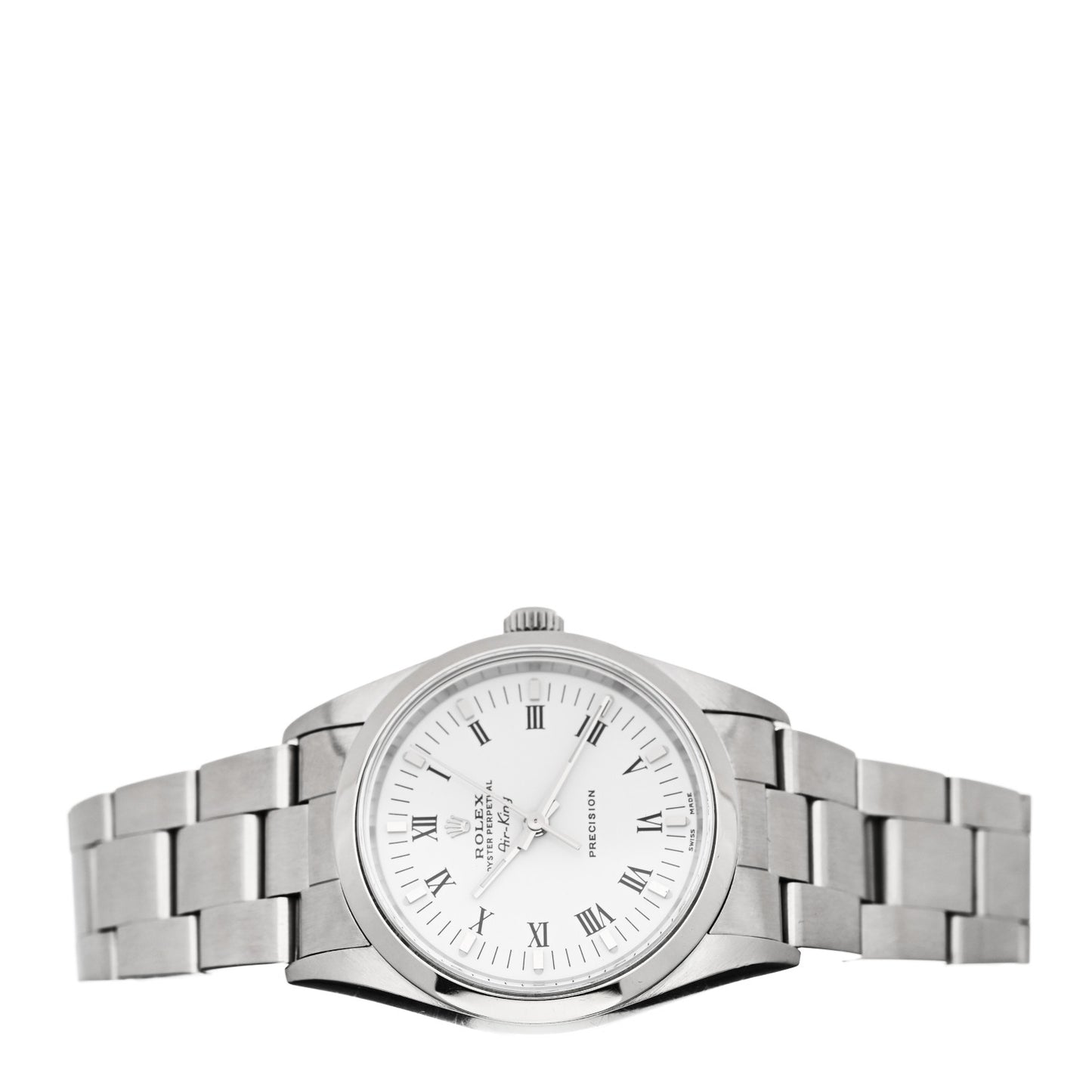 Stainless Steel 34mm Oyster Perpetual Air-King Watch White Roman 14000