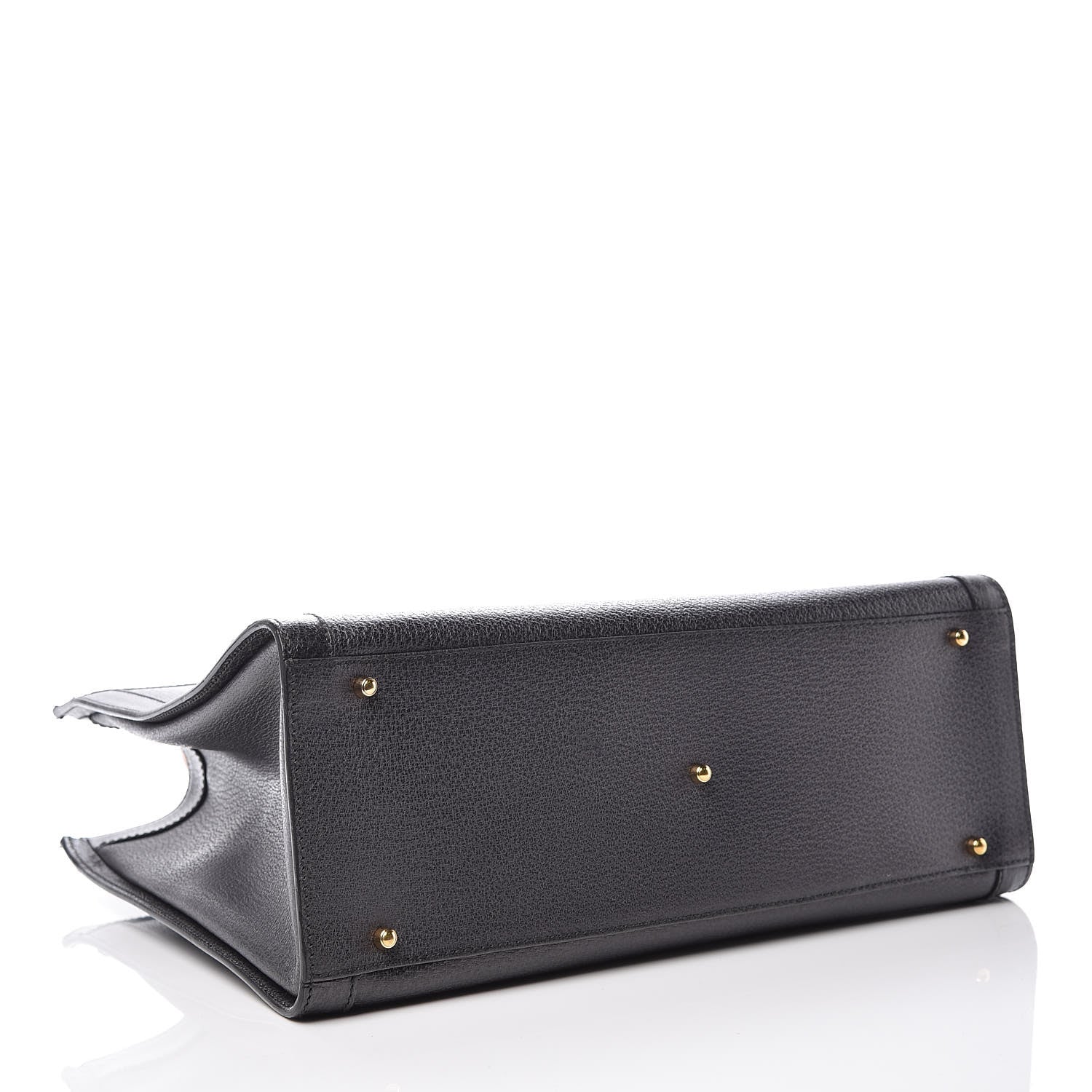 Gucci Calfskin Bamboo Top Handle Tote Dark Grey 4 of 17