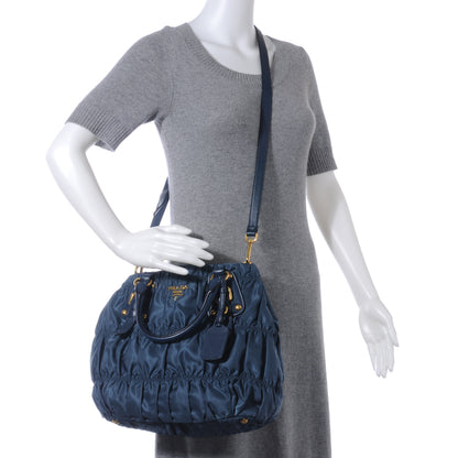 Prada Tessuto Nylon Gaufre Tote Denim 2 of 10
