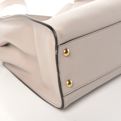 Fendi Vitello Seta Shiny Nappa Medium Peekaboo Iconic Satchel Grigio Polvere Magenta 6 of 9