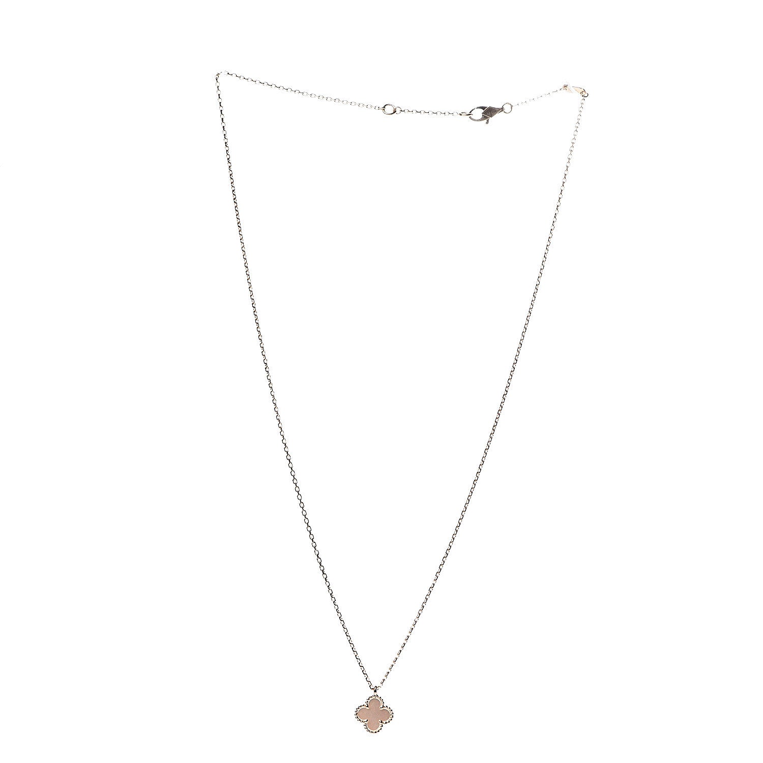 Van Cleef & Arpels 18K Yellow Gold Mother of Pearl Sweet Alhambra Pendant Necklace 2 of 5