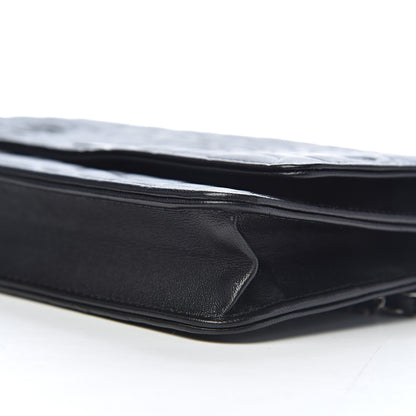 Chanel Lambskin Camellia Embossed Wallet on Chain WOC Black 9 of 11