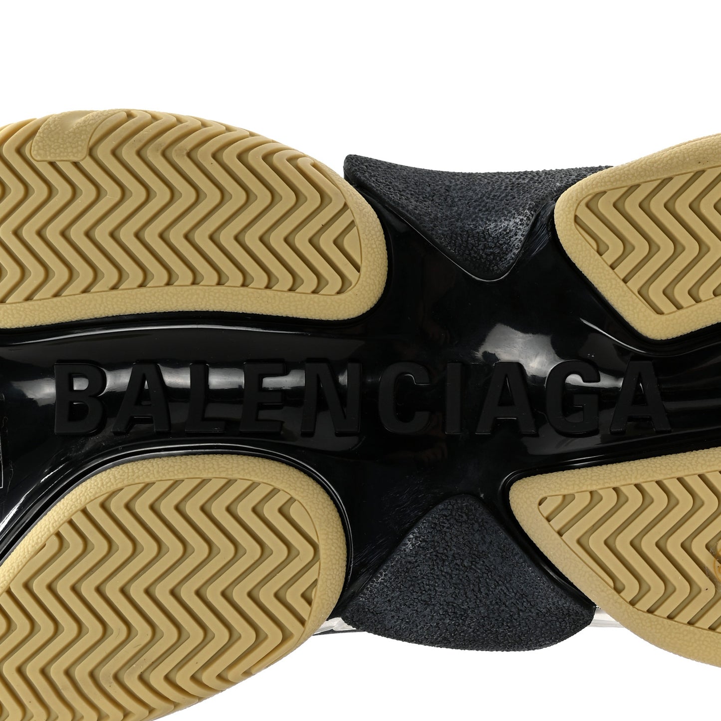 X GUCCI GG Supreme Monogram Allover Logo Mens Triple S Sneakers 42 Beige Ebony Mystic White