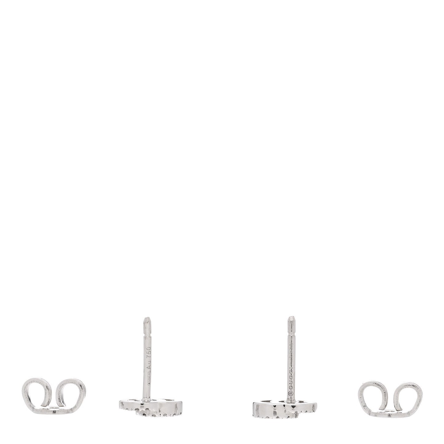 18K White Gold Diamond Running G Earrings