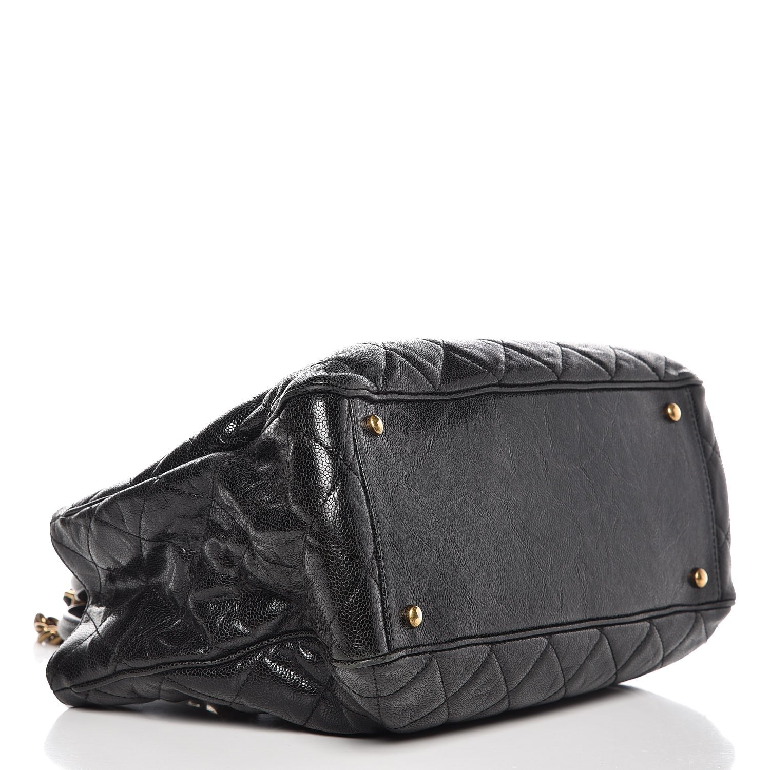 Chanel Glazed Caviar Quilted Small Shiva Tote Black 4 of 11