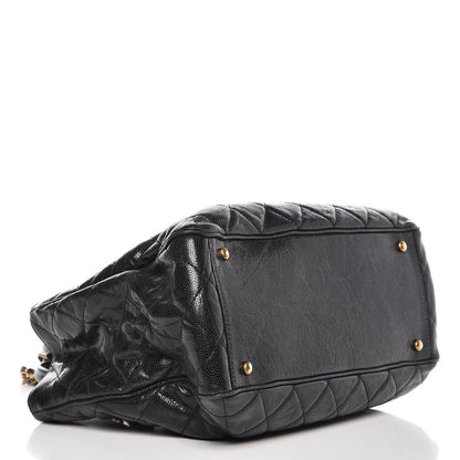 Chanel Glazed Caviar Quilted Small Shiva Tote Black 4 of 11