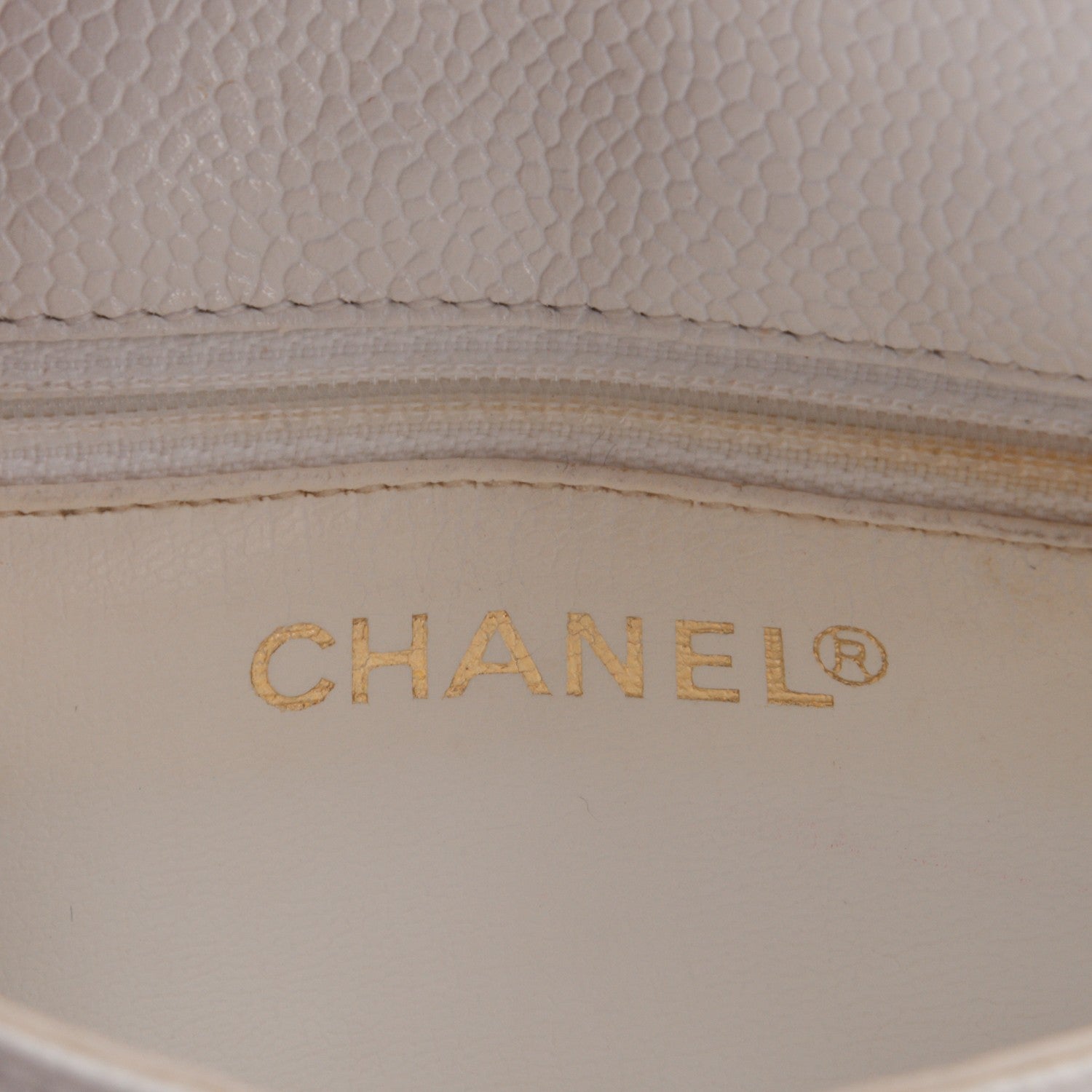 Chanel Caviar Chevron CC Shoulder Bag White 6 of 8