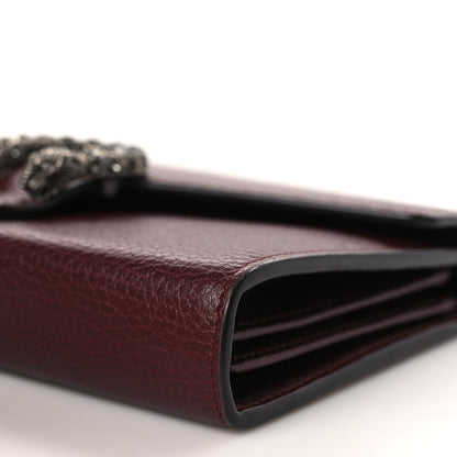 Gucci Dollar Calfskin Crystal Mini Dionysus Chain Wallet Vintage Bordeaux 10 of 11