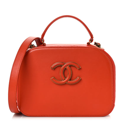 Chanel Shiny Calfskin Goatskin Quilted Small Coco Curve Vanity Red 1 of 9