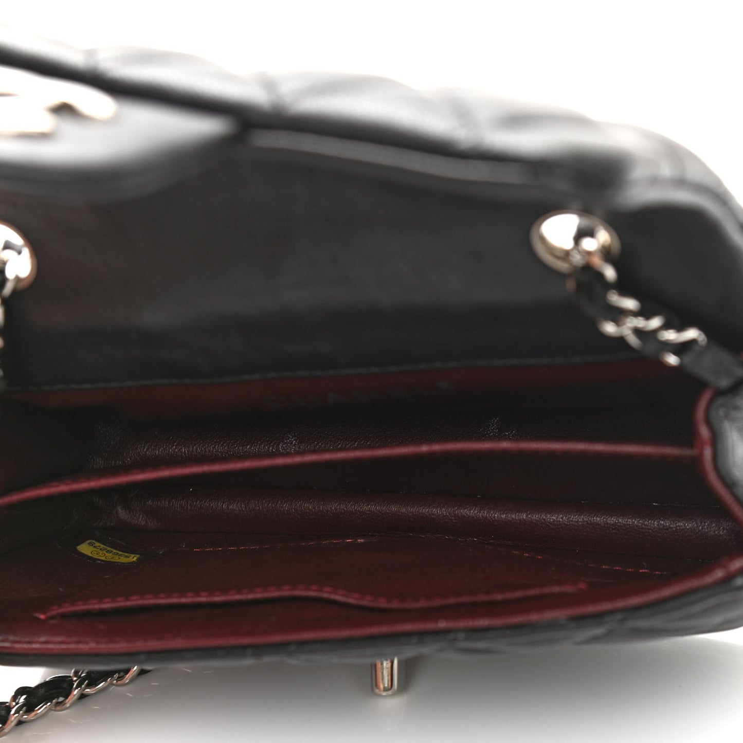 Lambskin Quilted Extra Mini Rectangular Flap Black
