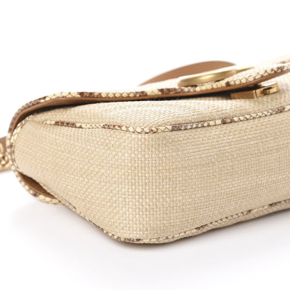 Gucci Raffia Elaphe Matelasse Small GG Marmont Shoulder Bag Natural Cream Brown 8 of 9