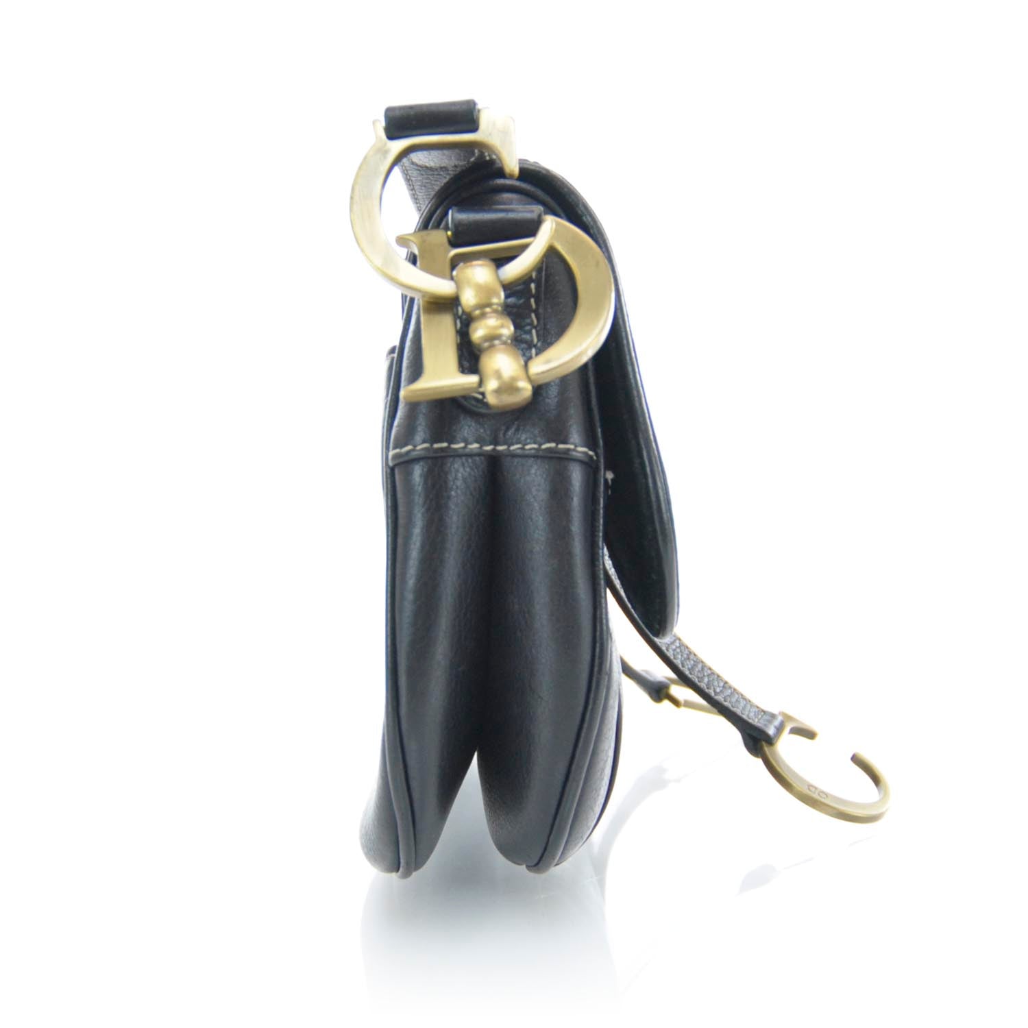 Christian Dior Leather Saddle Bag Black 6 of 10