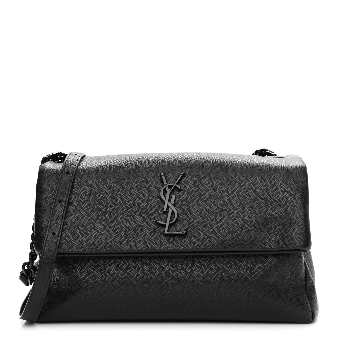 Grain De Poudre Medium West Hollywood Monogram Fold-Over Black