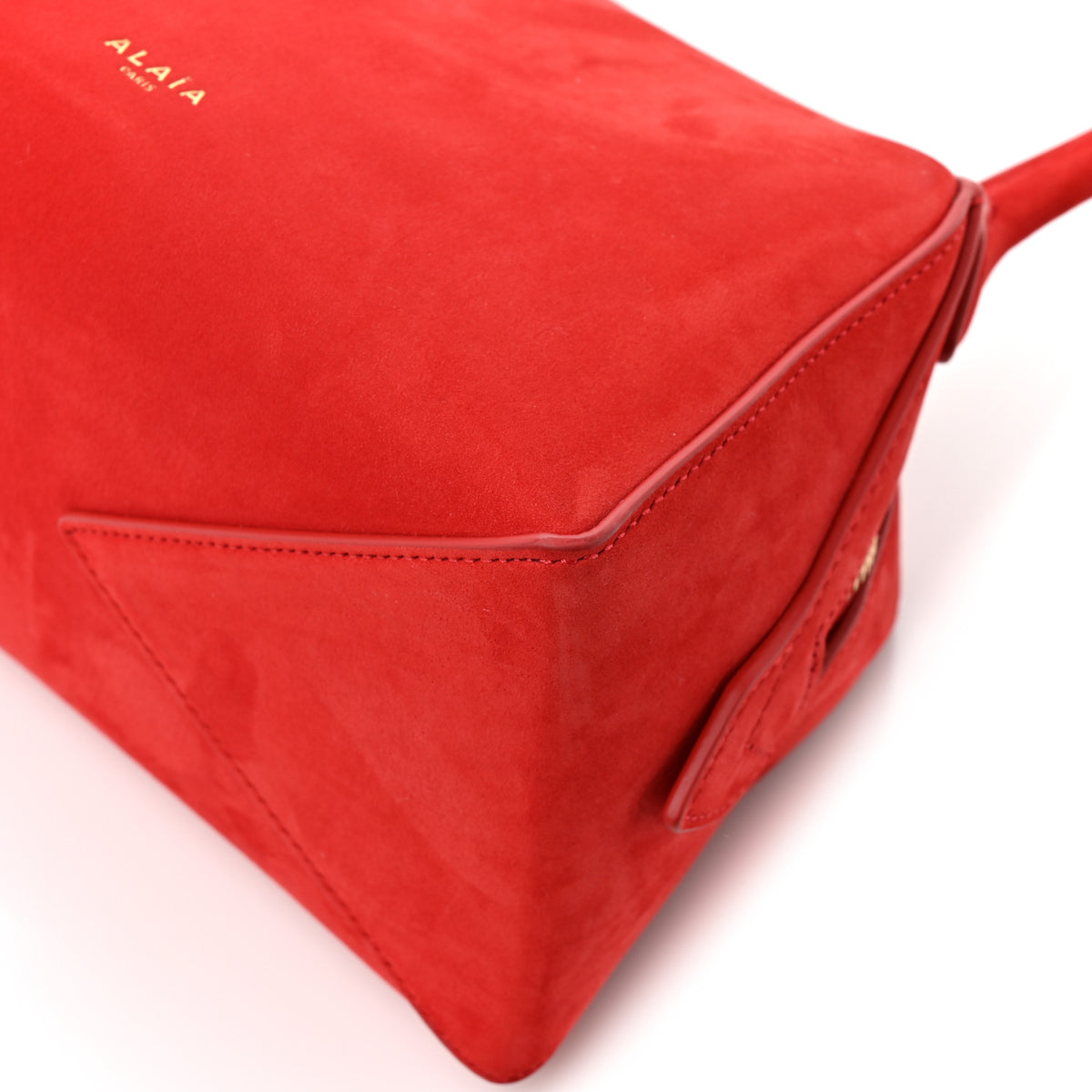 Suede Mini Le Bouledogue Bag Red
