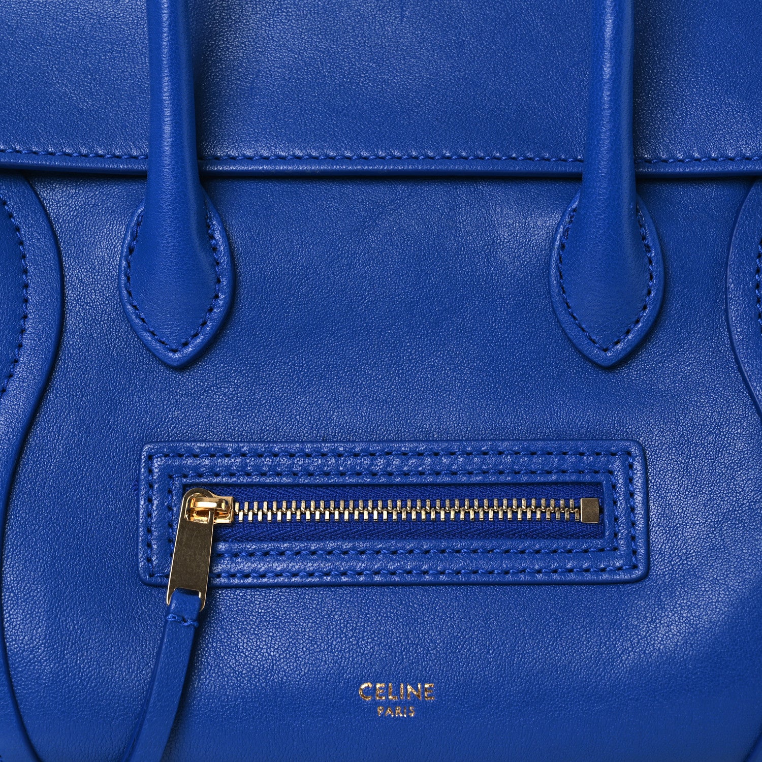 Celine Supple Shiny Lambskin Little New Luggage Oxide Blue 8 of 10