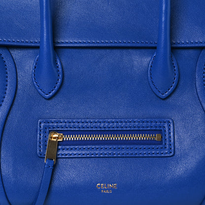 Celine Supple Shiny Lambskin Little New Luggage Oxide Blue 8 of 10