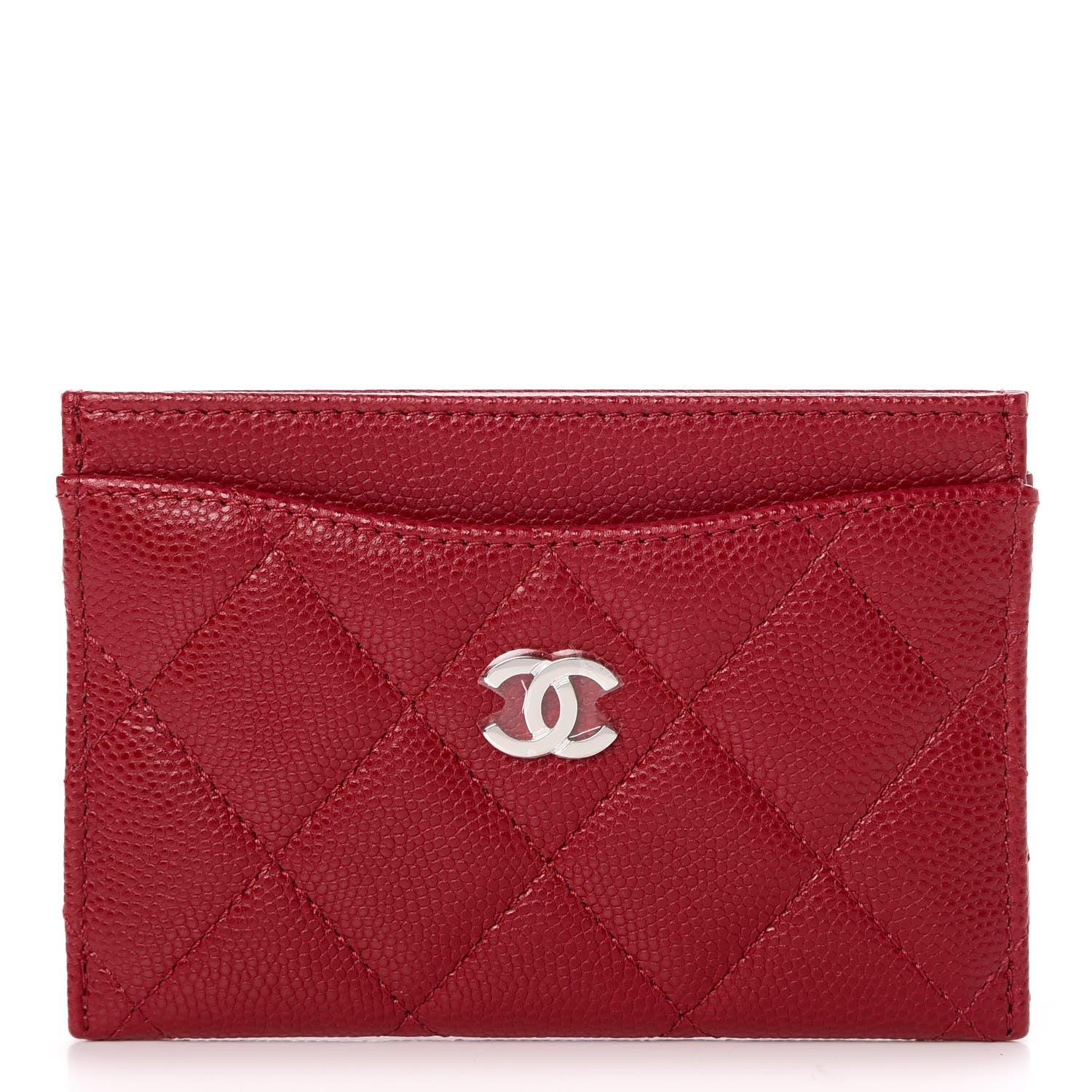 Chanel Caviar Quilted Card Holder Dark Pink 1 of 9
