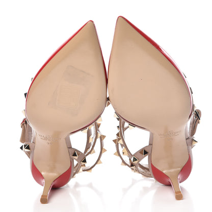 Valentino Garavani Patent Nappa Rockstud Ankle Strap 65mm Pumps 35 Rosso Valentino Poudre 5 of 12