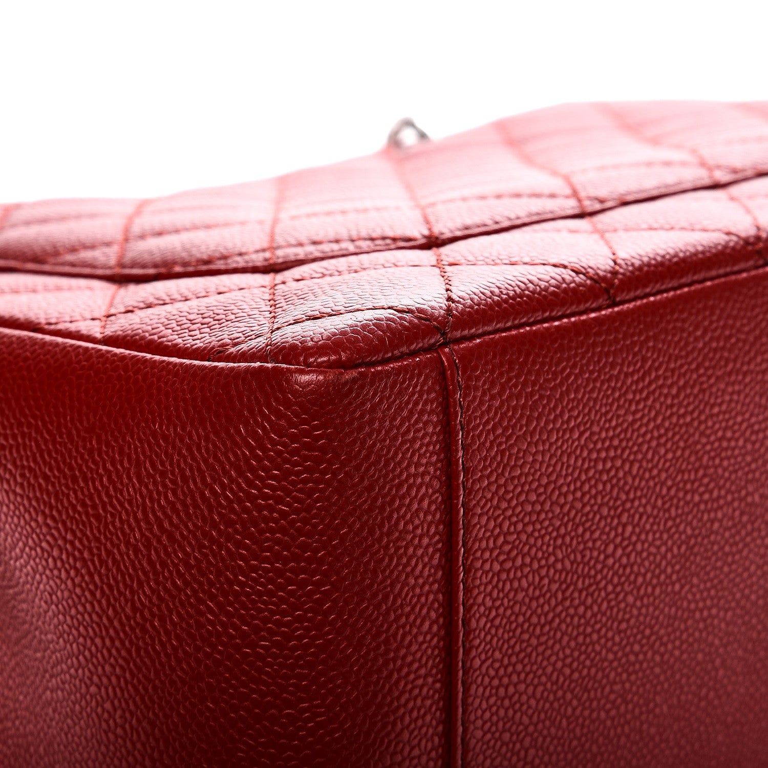 Chanel Caviar Quilted Grand Shopping Tote GST Dark Red 9 of 9