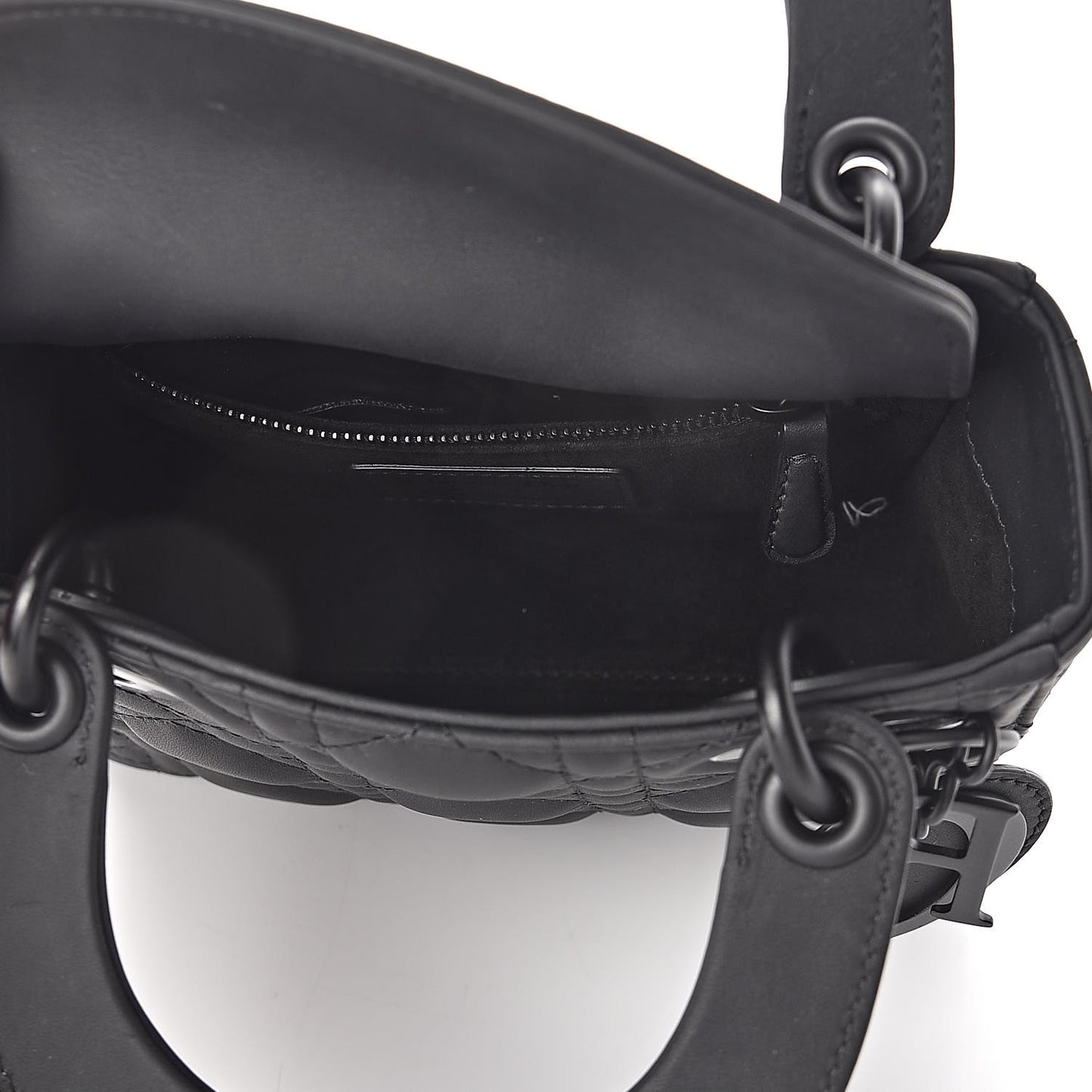 Ultra Matte Calfskin Cannage Mini Lady Dior Black