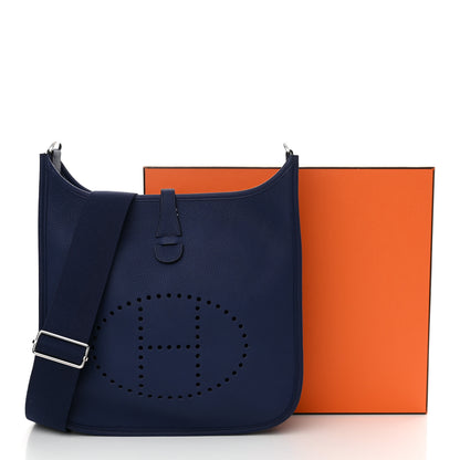 Hermes Taurillon Clemence Evelyne III PM Bleu Saphir 11 of 11