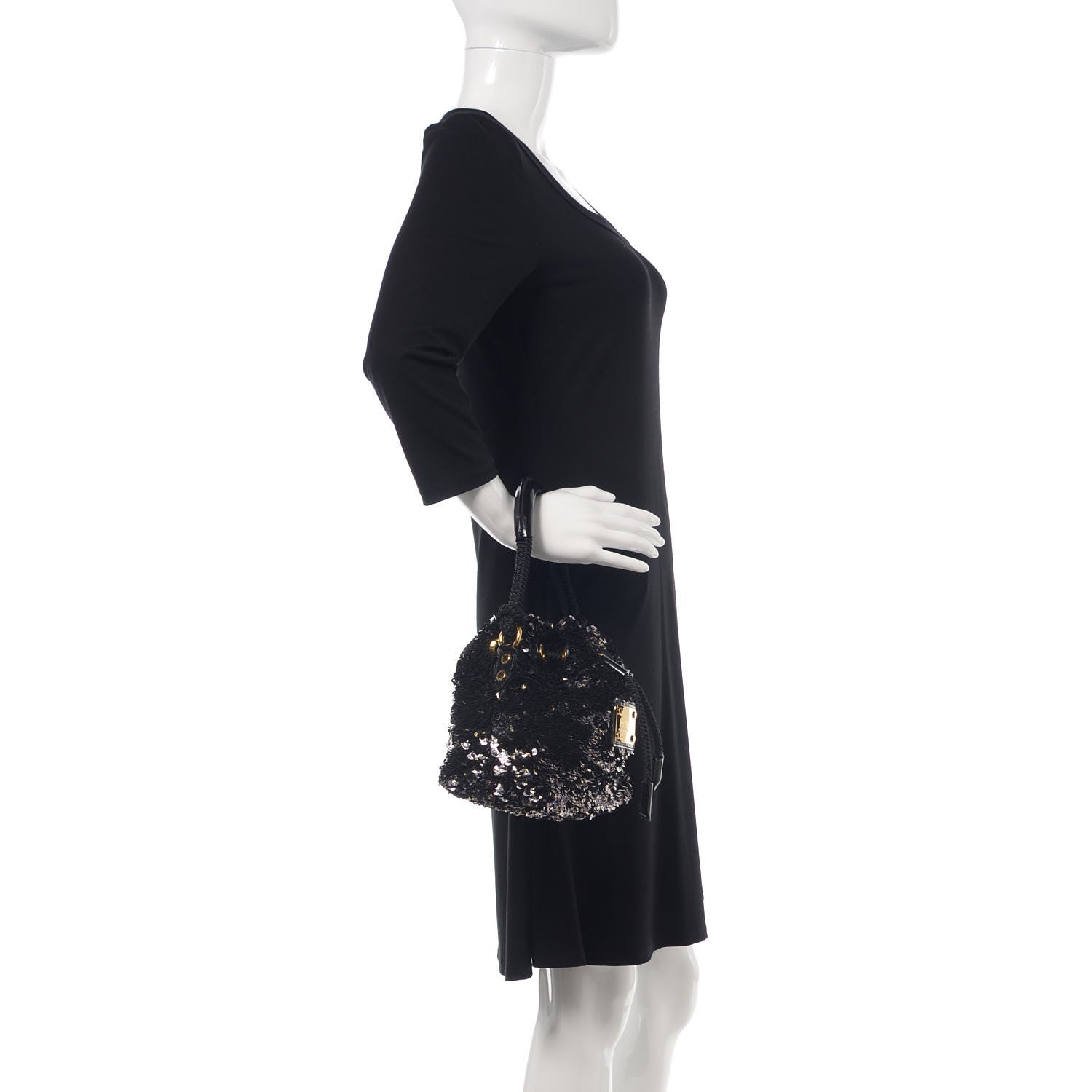 Louis Vuitton Sequin Mini Noe Rococo Black 2 of 9