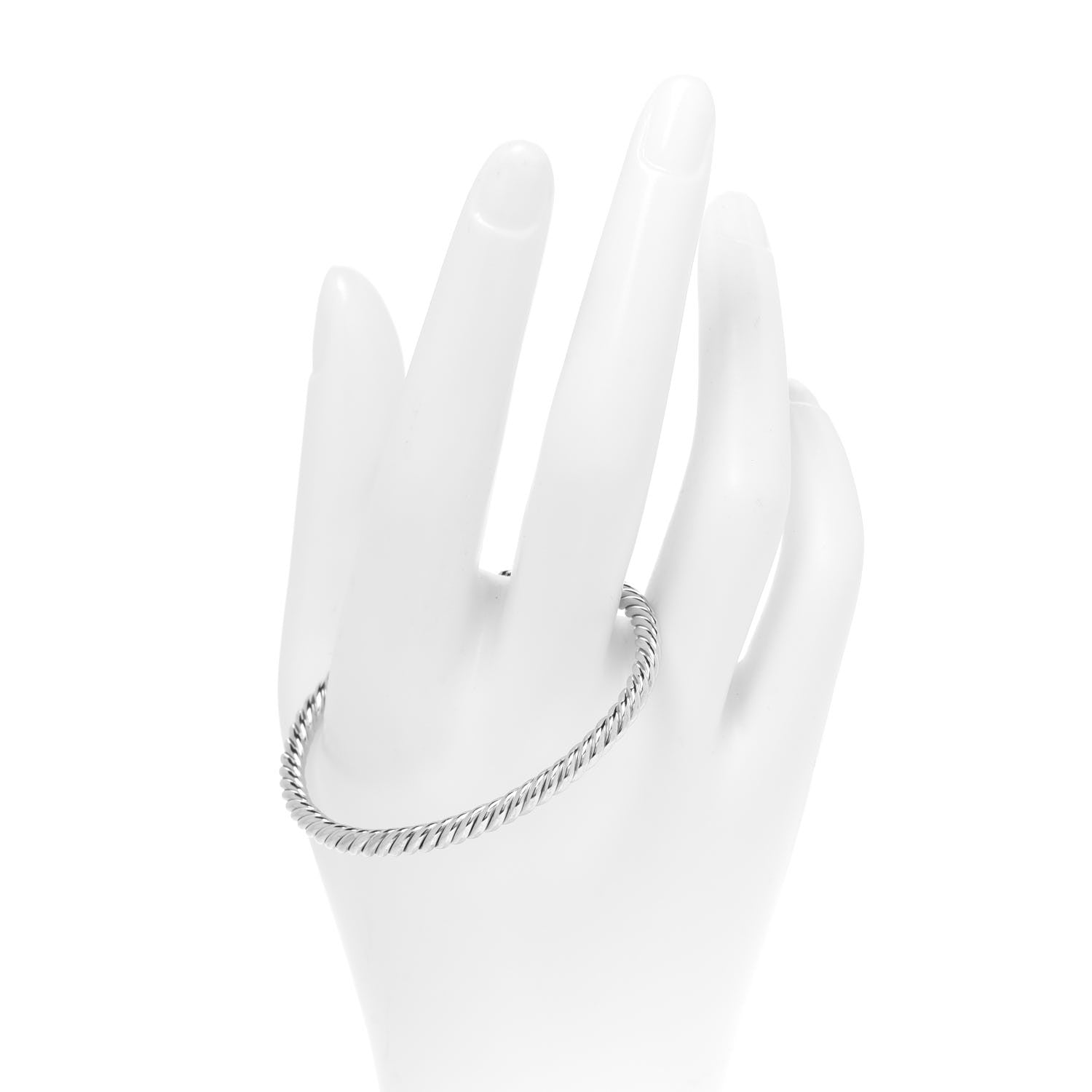 David Yurman 18K White Gold 4mm Cablespira Bracelet 2 of 4