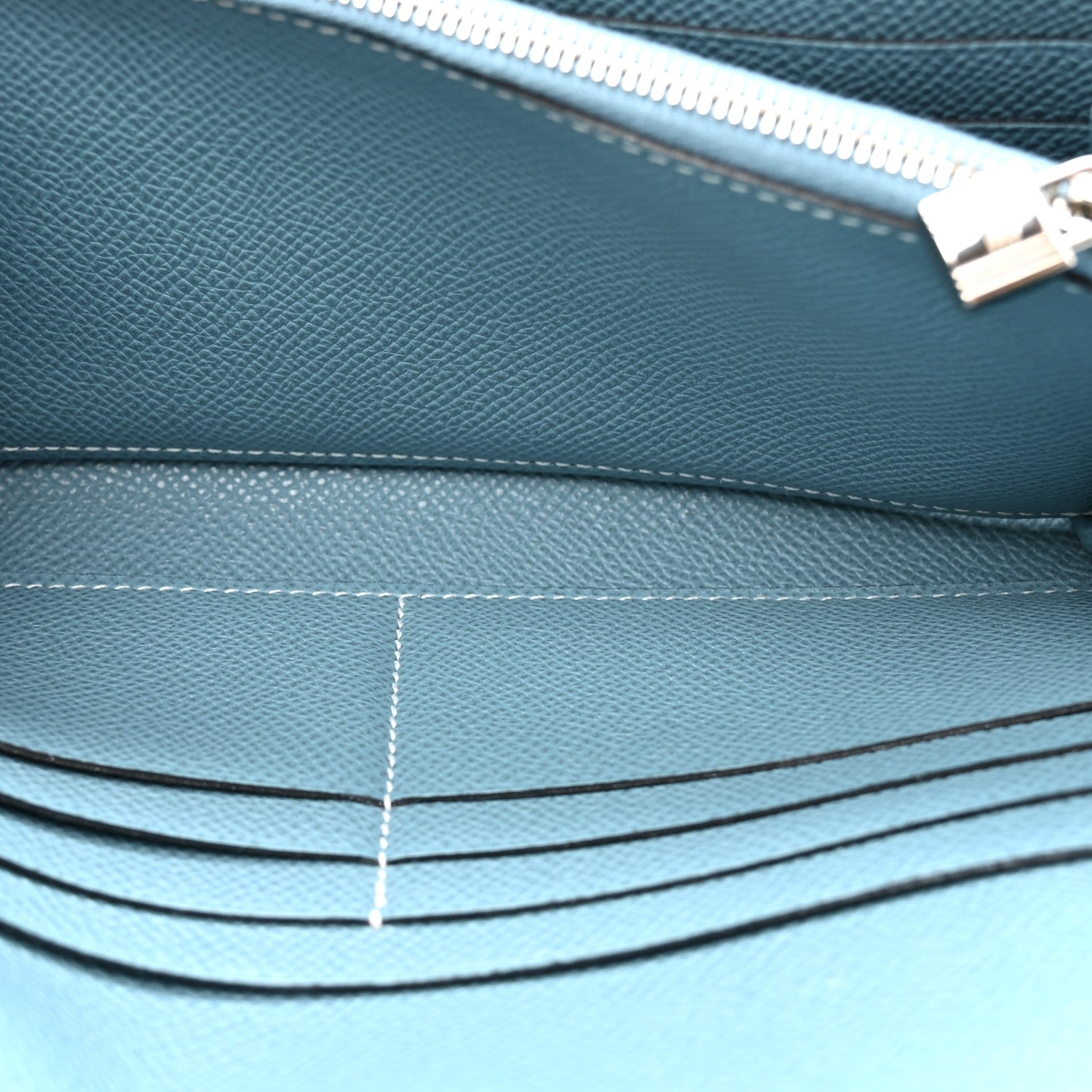 Hermes Epsom Kelly Longue Wallet Blue Jean 6 of 13