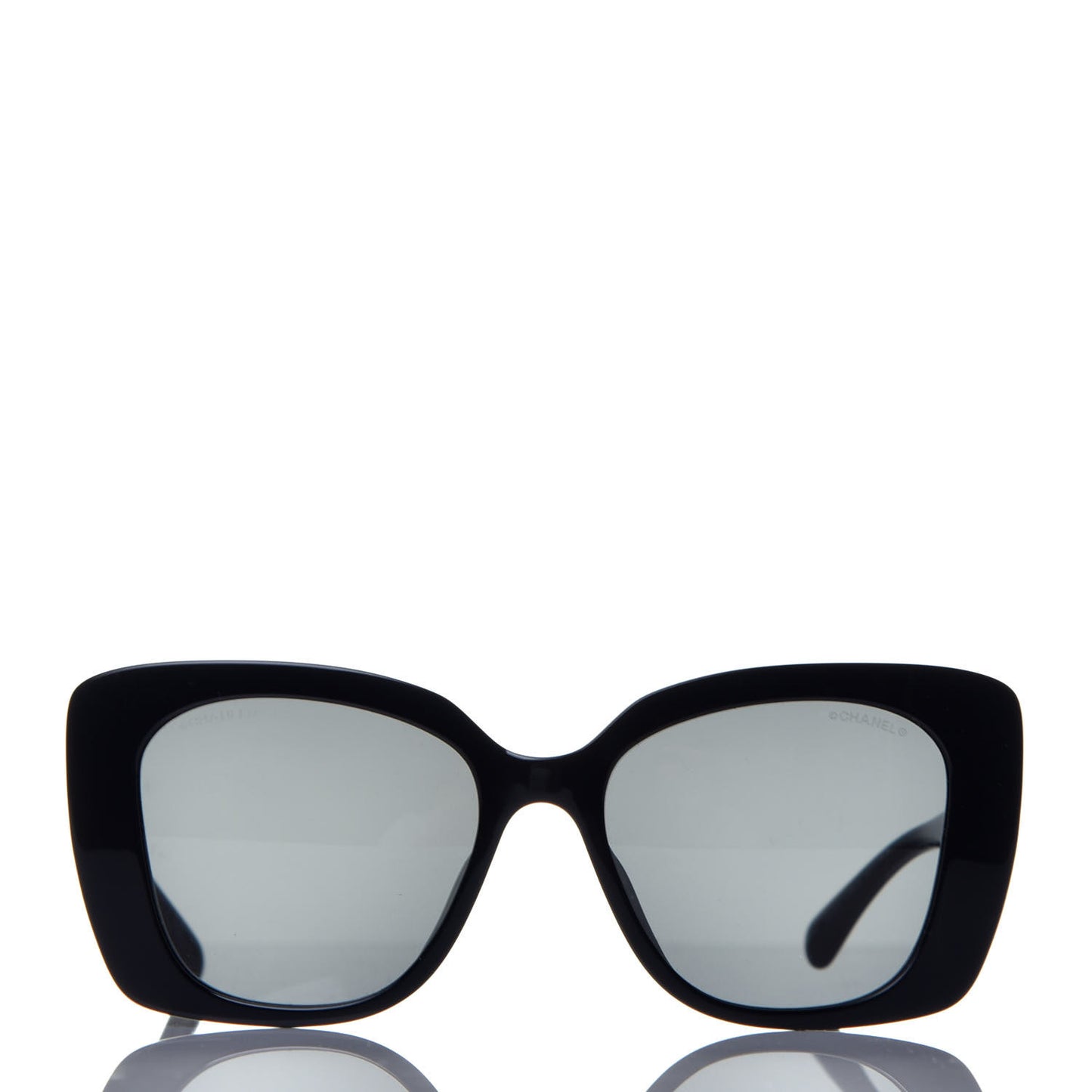 Acetate Strass Square Sunglasses 5422-B-A Black White