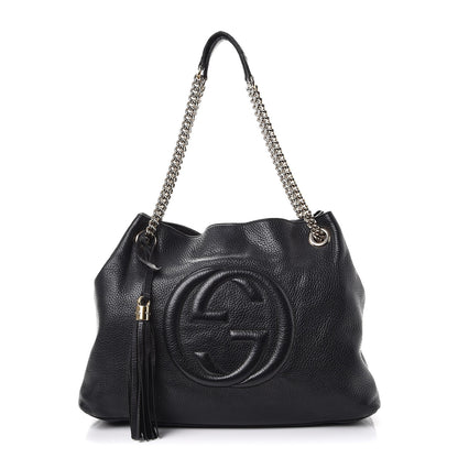 Gucci Pebbled Calfskin Medium Soho Chain Shoulder Bag Black 1 of 13