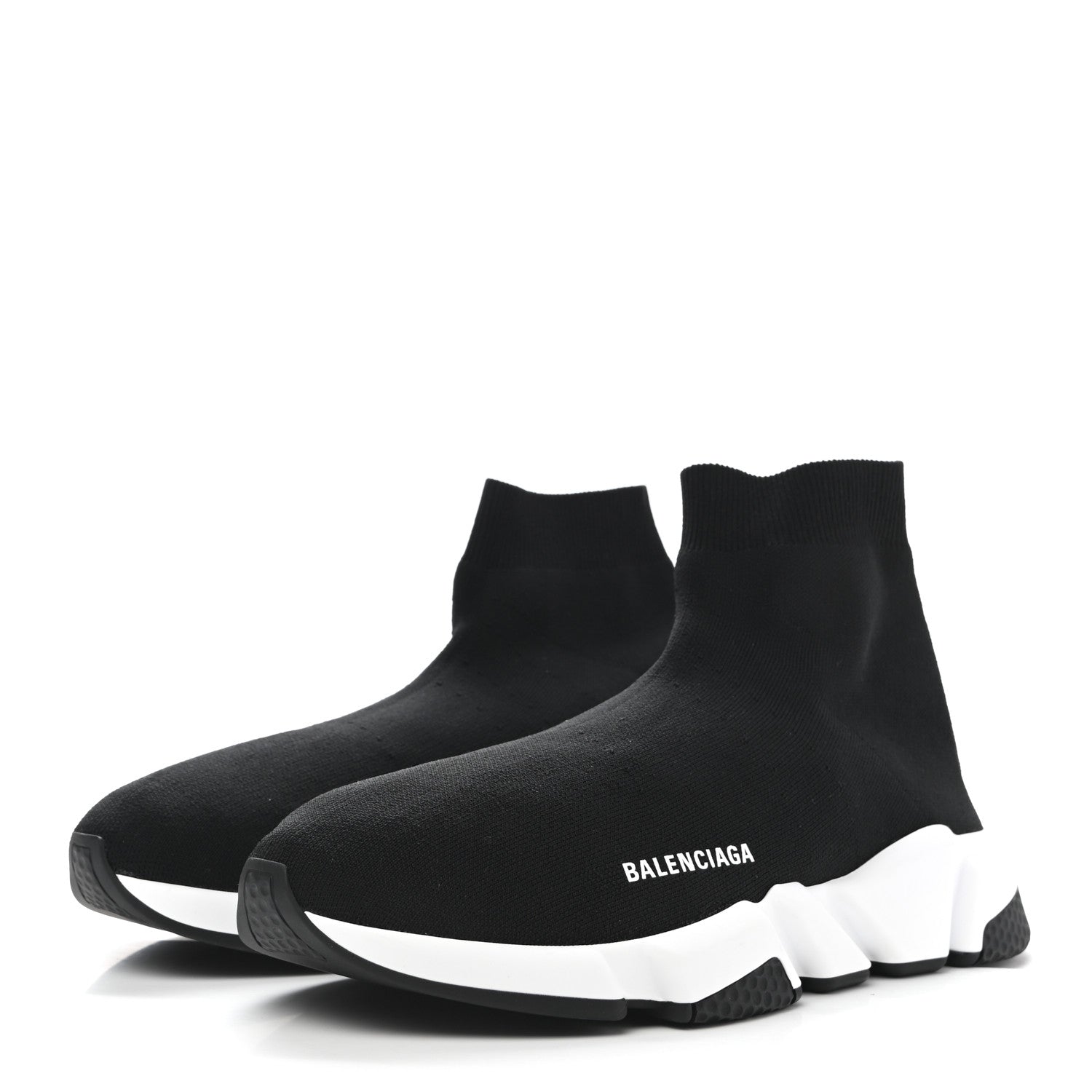 Balenciaga Neoprene Knit Mens Speed Sneakers 43 Black White 3 of 8