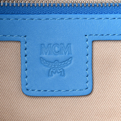 MCM Canvas Stripe Ilse Medium Shopper Tote Blue Cobalt 8 of 9